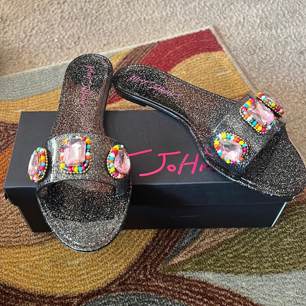 Betsey Johnson Madilyn Slides Sz 9 Black